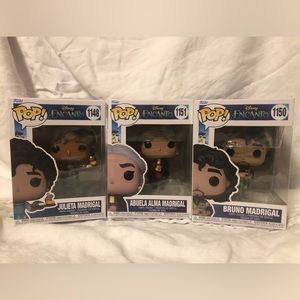 Three funko characters of the Disney movie Encanto